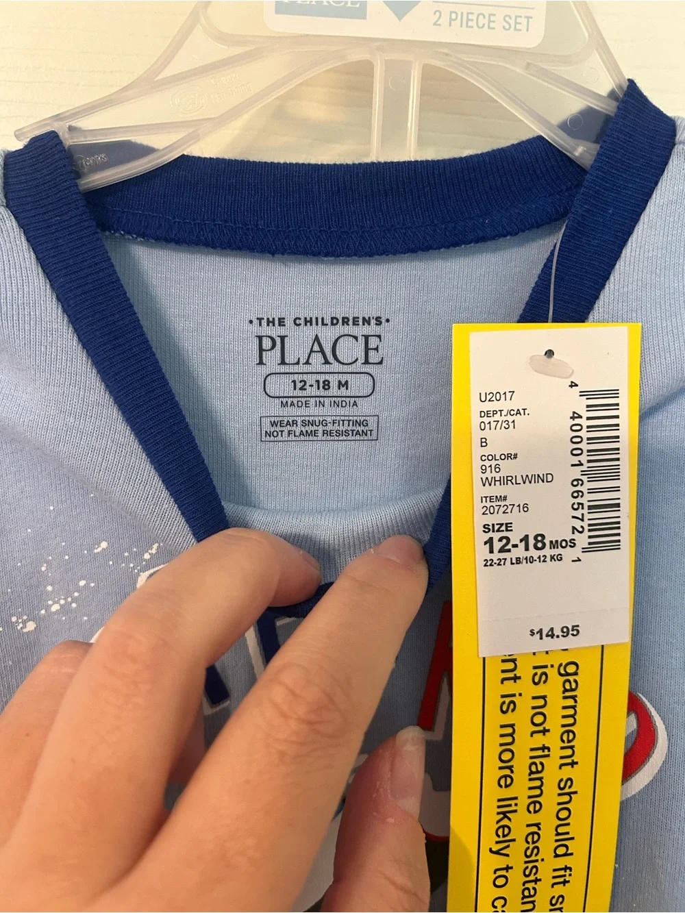 NWT!Infant Boys 2-PieceChildren's Place Light Blue 'Super Little Bro' Pajama Set